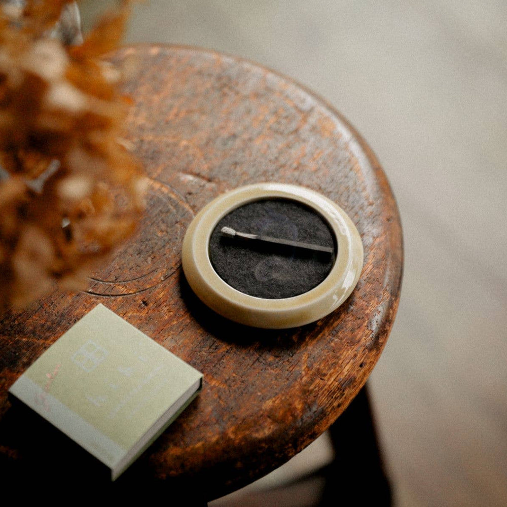 Round Kiseto (Yellow) incense tray