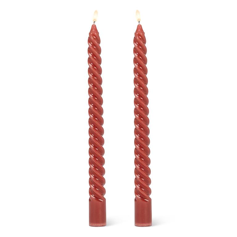 Twirl Tapered Candle - Burgundy