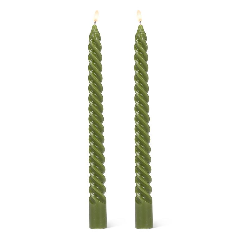 Twirl Tapered Candle - Green