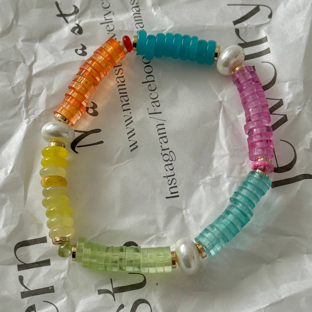 Dania Bracelet - Pink + Orange