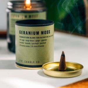 
            
                Load image into Gallery viewer, Geranium Moss Incense Cones • P.F. Candle Co.
            
        