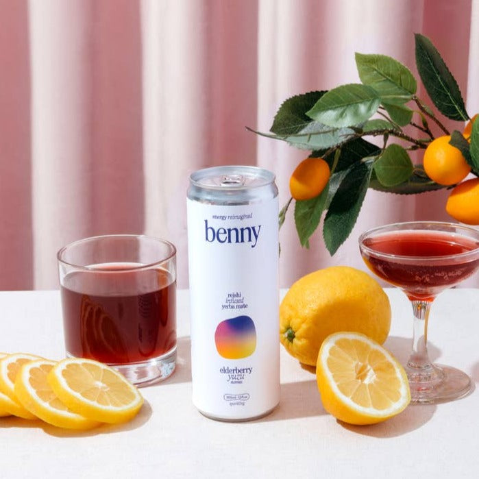 Elderberry Yuzu + Reishi Soft Energy Drink • Benny