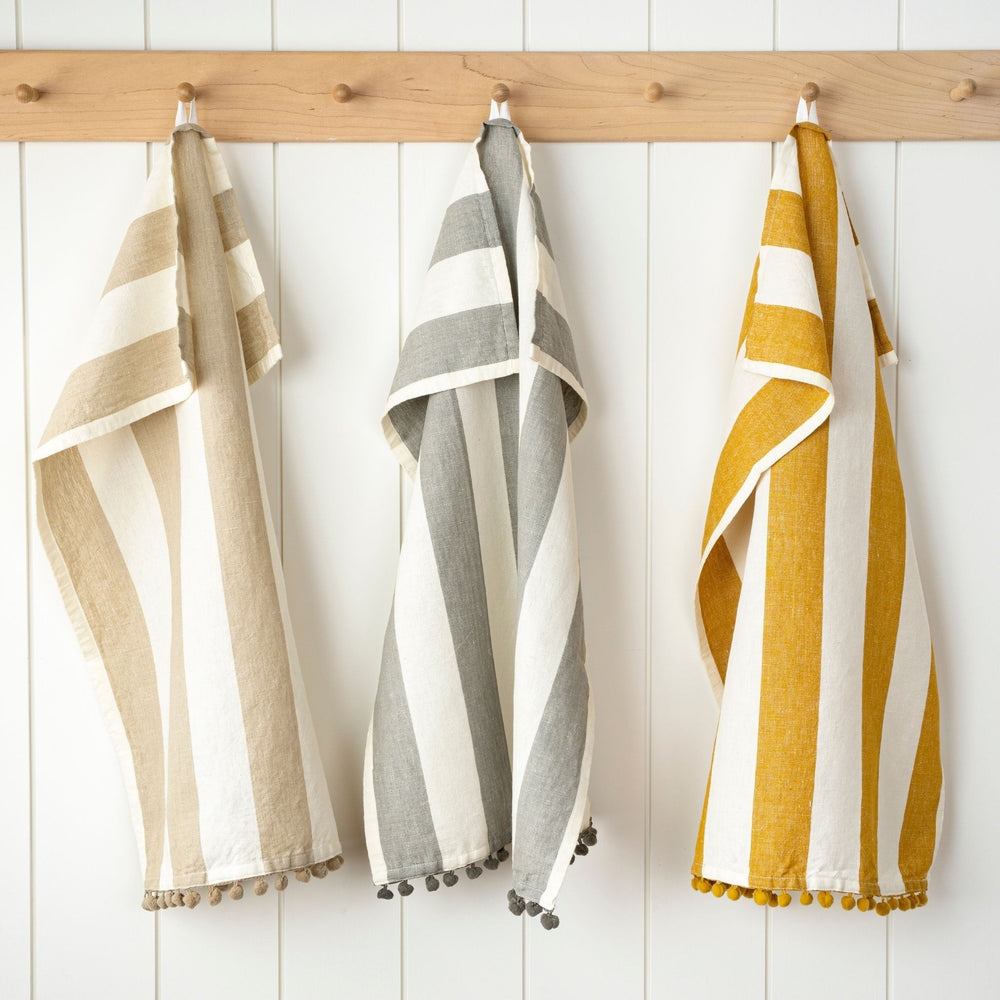 
            
                Load image into Gallery viewer, Pom Pom Striped Tea Towels - Set of Two
            
        
