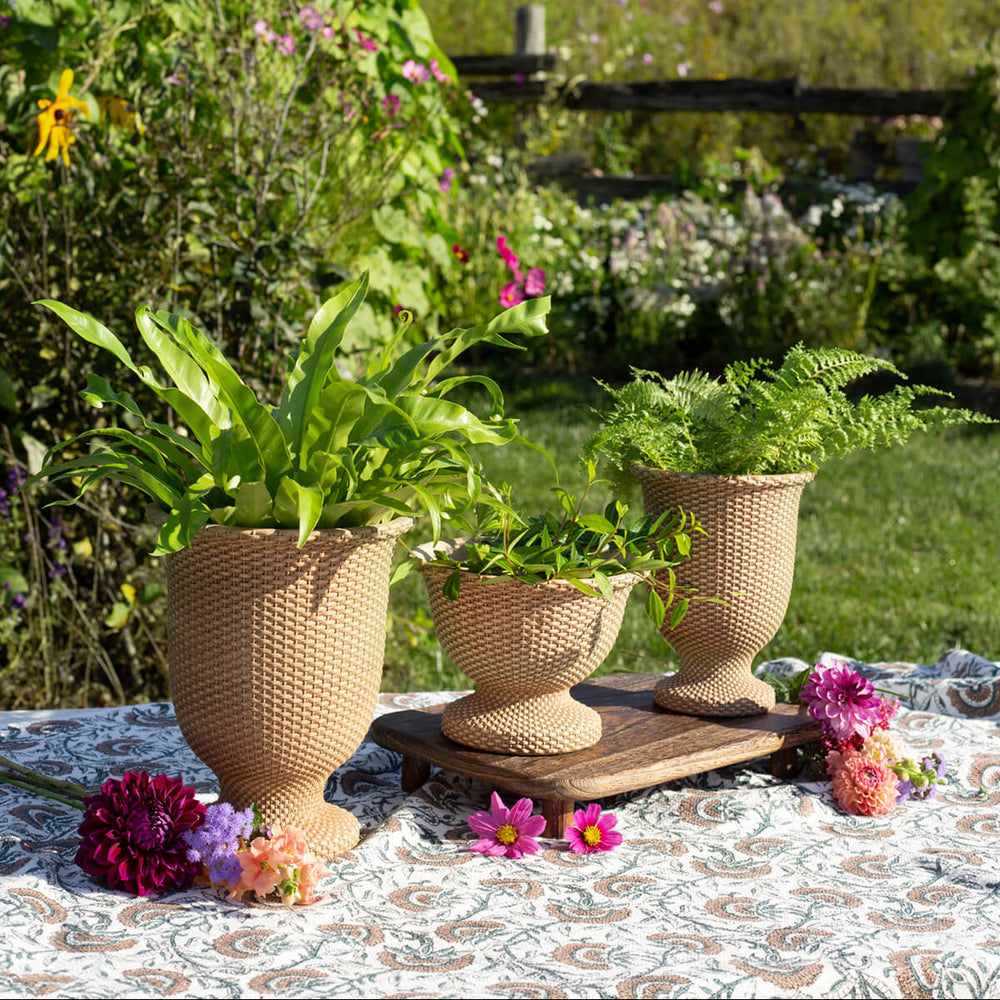 Cement Basketweave Planter