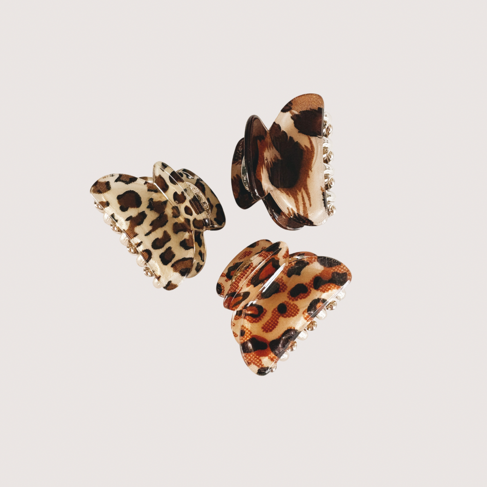 Mini Hair Clips Set: Leopard