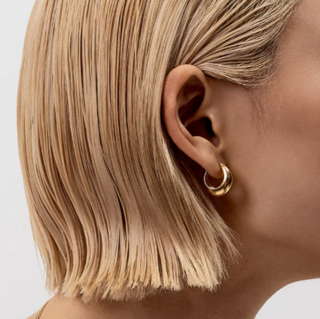 Tear Drop Mini Hoop Earring - Silver