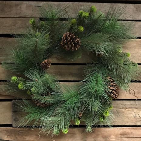 24" Pinecone Mixed Wreath