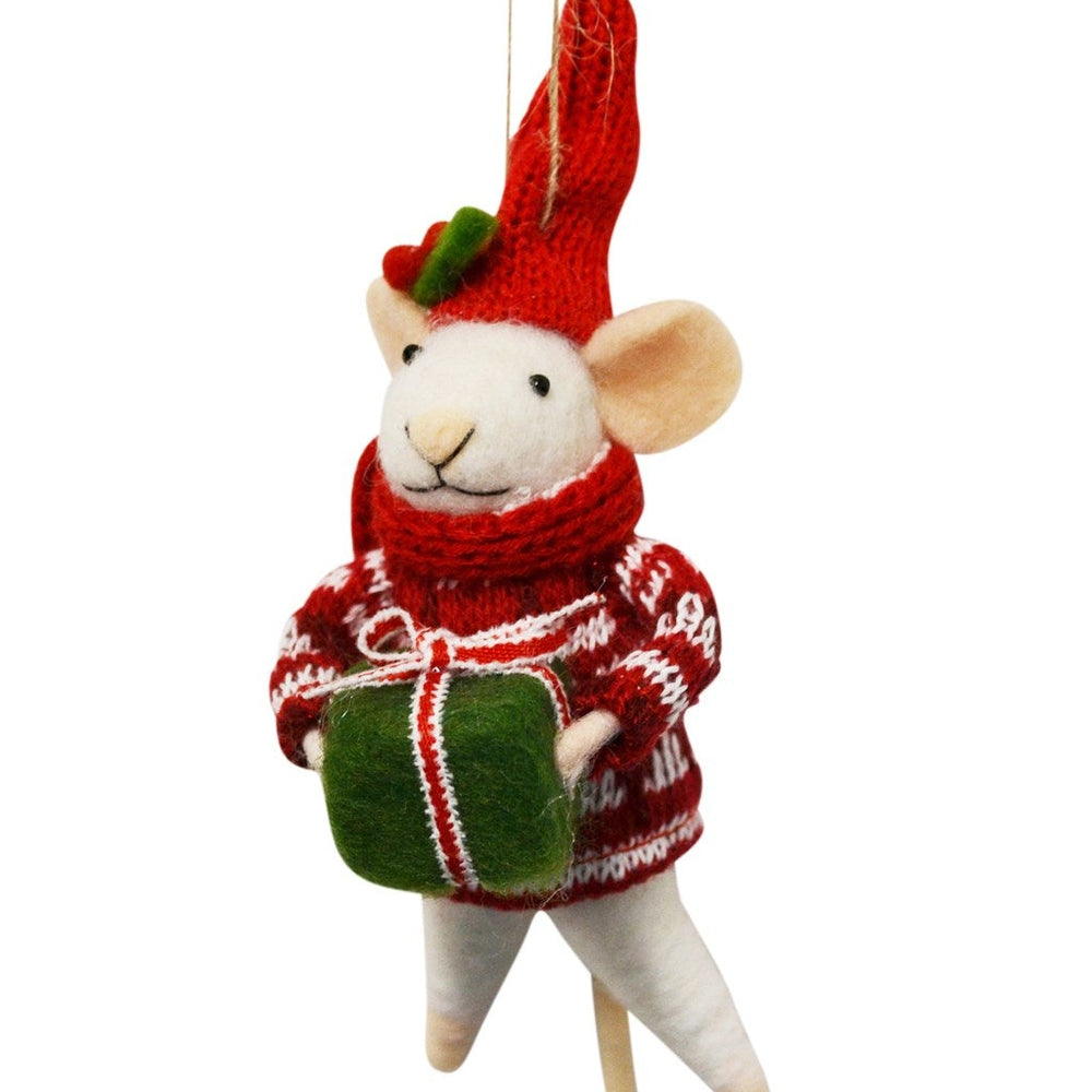 Mouse with Party Hat Ornament