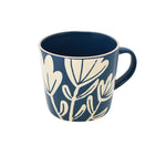 Abstract Blue Floral Mug | 400 ml