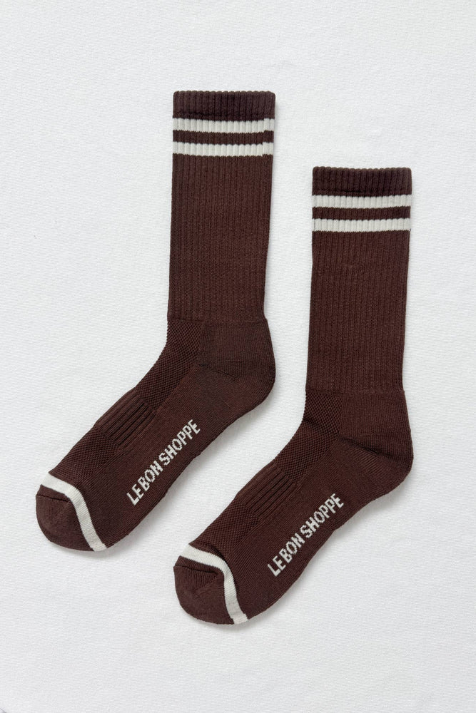 Extended Boyfriend Socks: Wood
