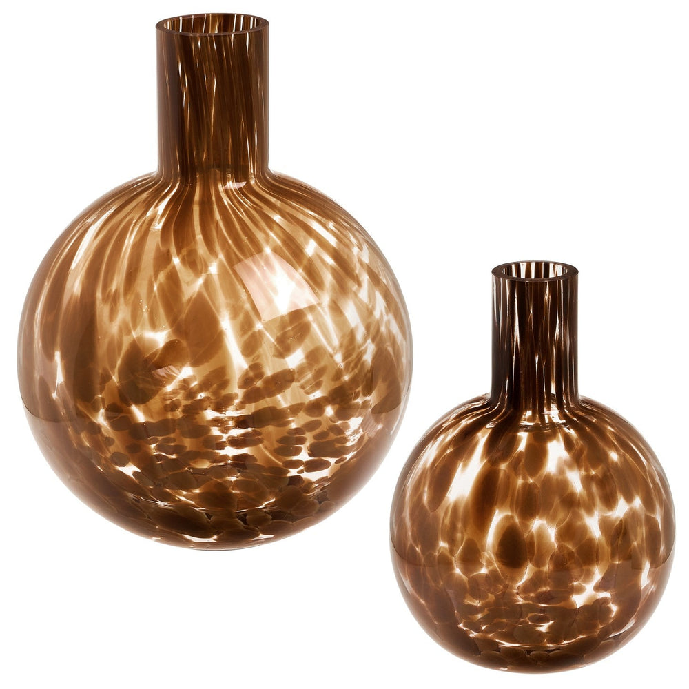 Brown Speckled Glass Vase