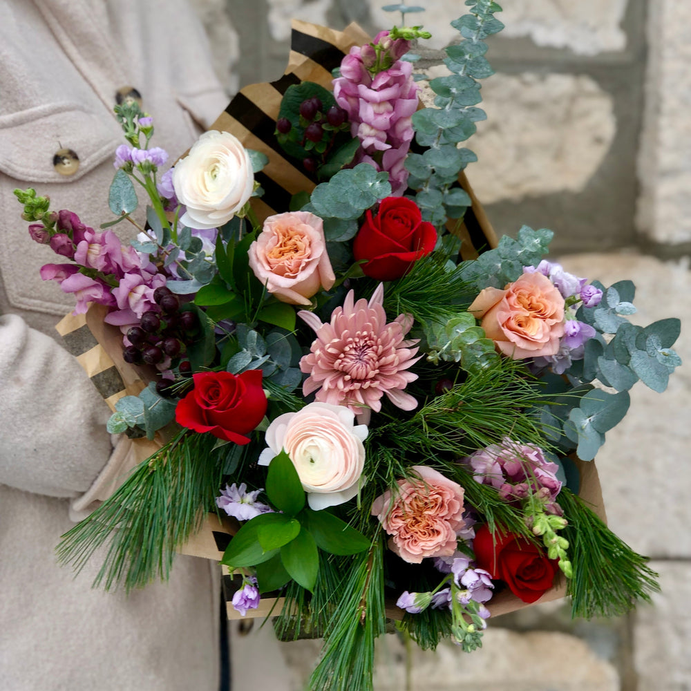 Sunday Blooms Holiday Hand-Tied Bouquet