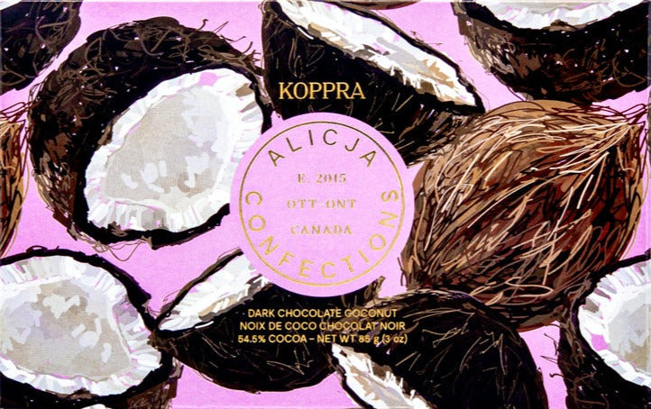 Koppra • Dark Chocolate Coconut Postcard Bar