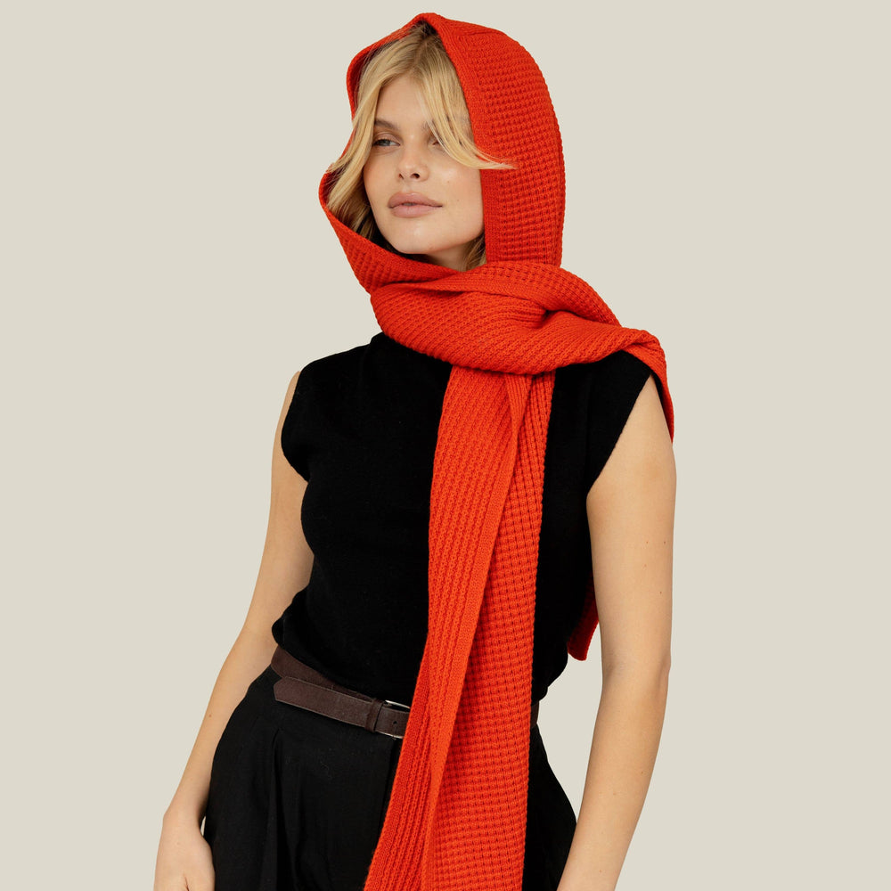 The Recycled Bottle Hooded Scarf - Sunkissed Coral