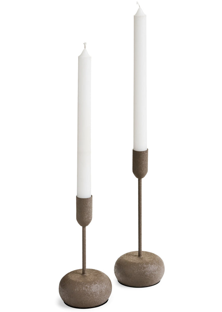 Textured Iron Candle Holder – Coffee