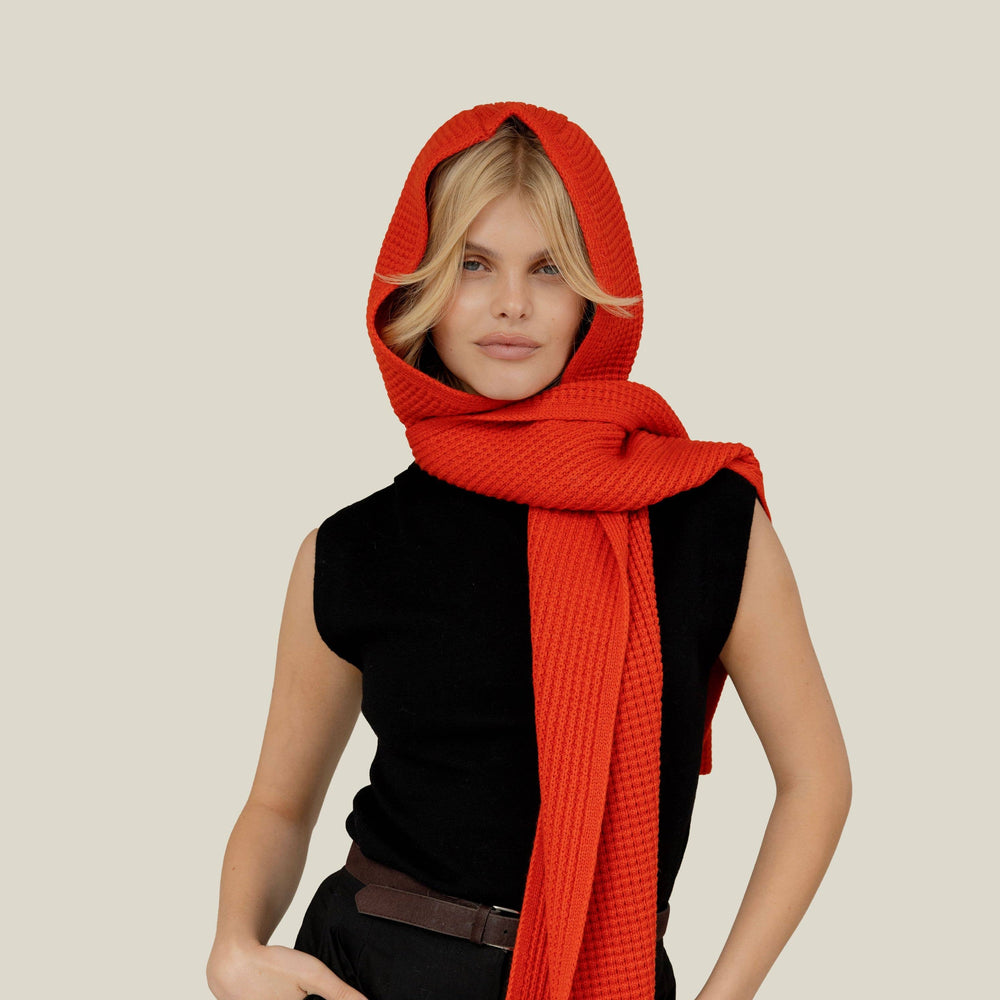 The Recycled Bottle Hooded Scarf - Sunkissed Coral
