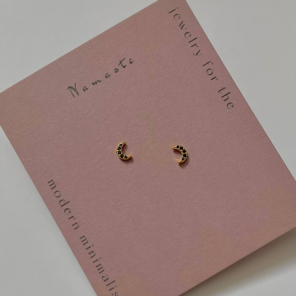 Selene Studs | Black Zirconia