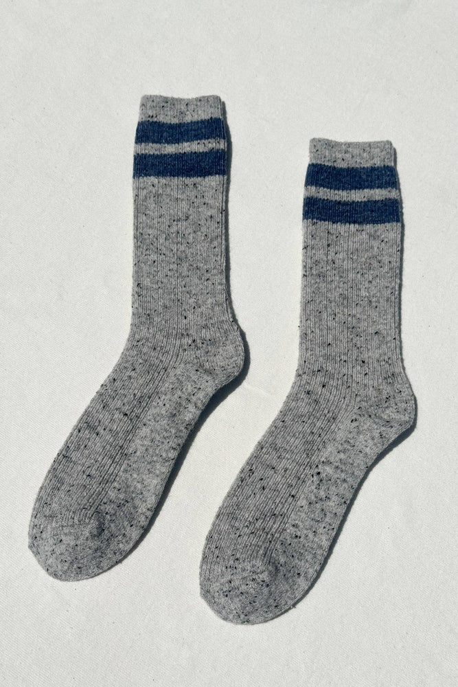Snow Varsity Socks: Grey / Blue