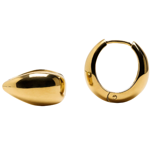 Tear Drop Mini Hoop Earrings - Gold