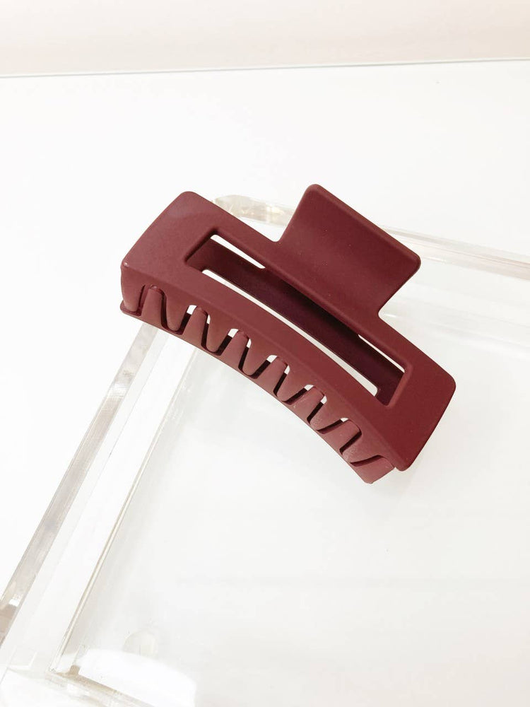 Wine Matte Claw Clip Medium