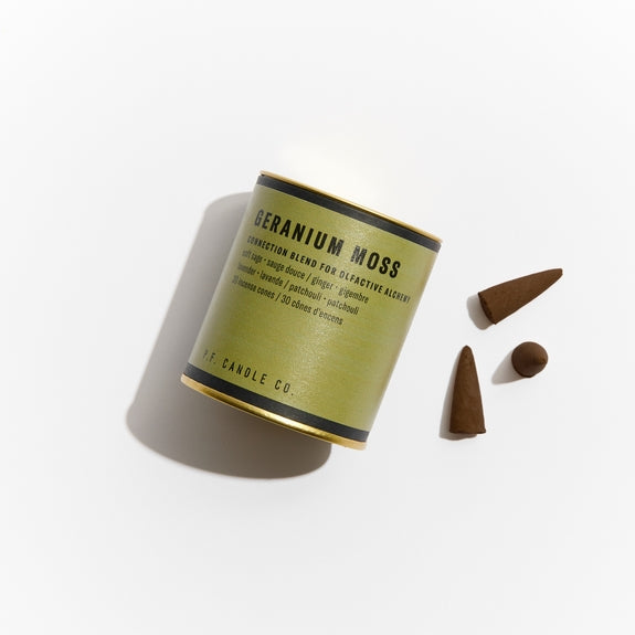 
            
                Load image into Gallery viewer, Geranium Moss Incense Cones • P.F. Candle Co.
            
        