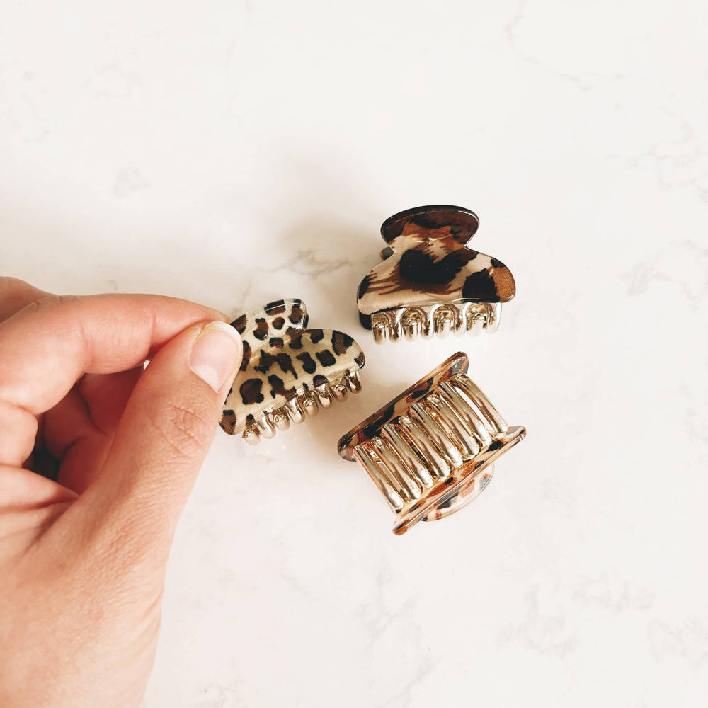 Mini Hair Clips Set: Leopard