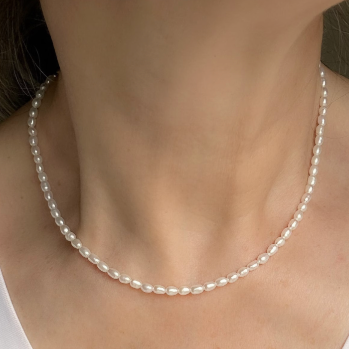 Luna Rice Pearl Necklace
