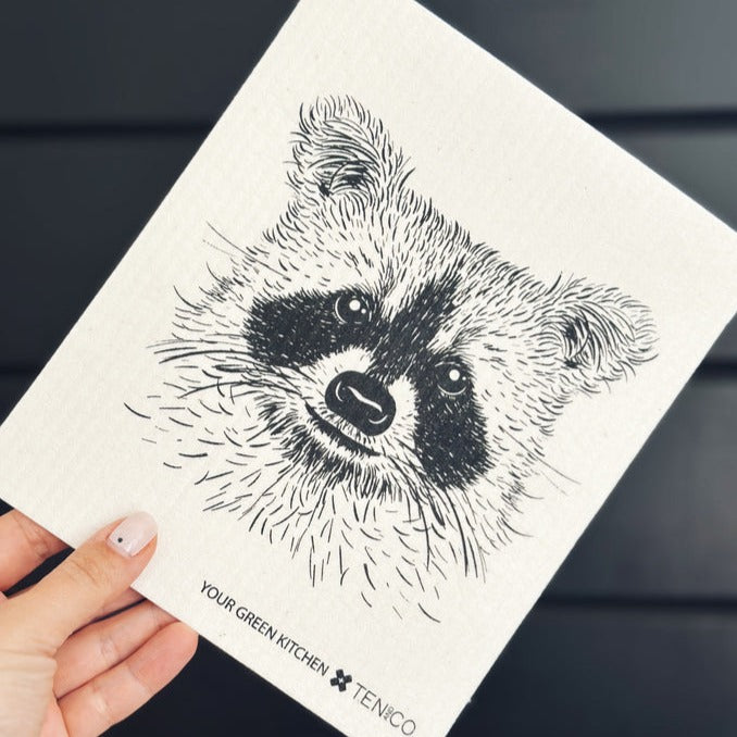 Raccoon Sponge Cloth | Ten + Co.