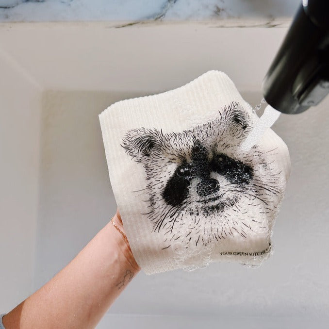 Raccoon Sponge Cloth | Ten + Co.