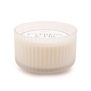 
            
                Load image into Gallery viewer, Cypress &amp;amp; Fir | 15oz Frosted Ribbed Glass Candle
            
        