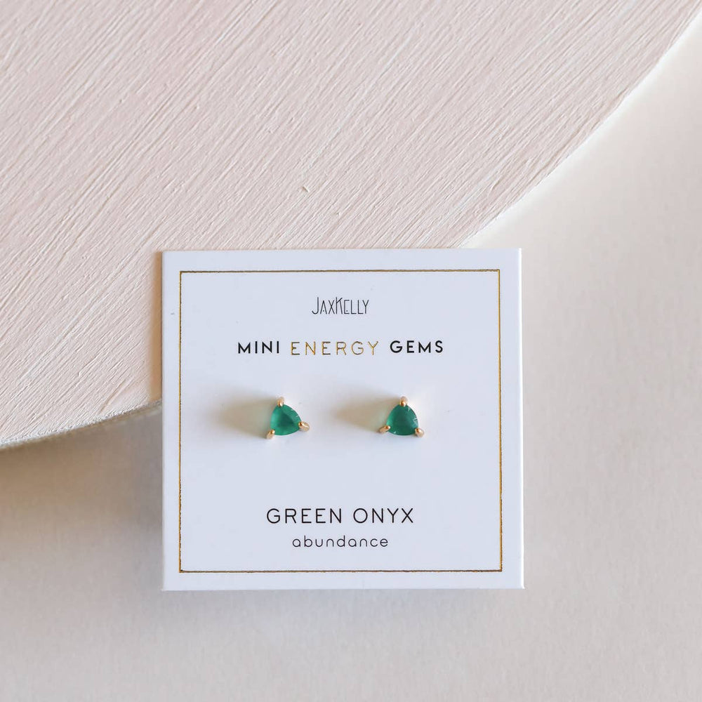 Green Onyx Mini Energy Gem Earrings