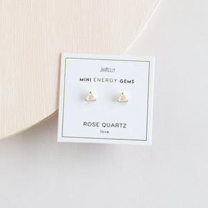 Rose Quartz Mini Energy Gem Earrings