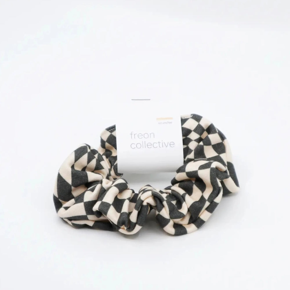 Black Checker | Organic Cotton Hair Scrunchies
