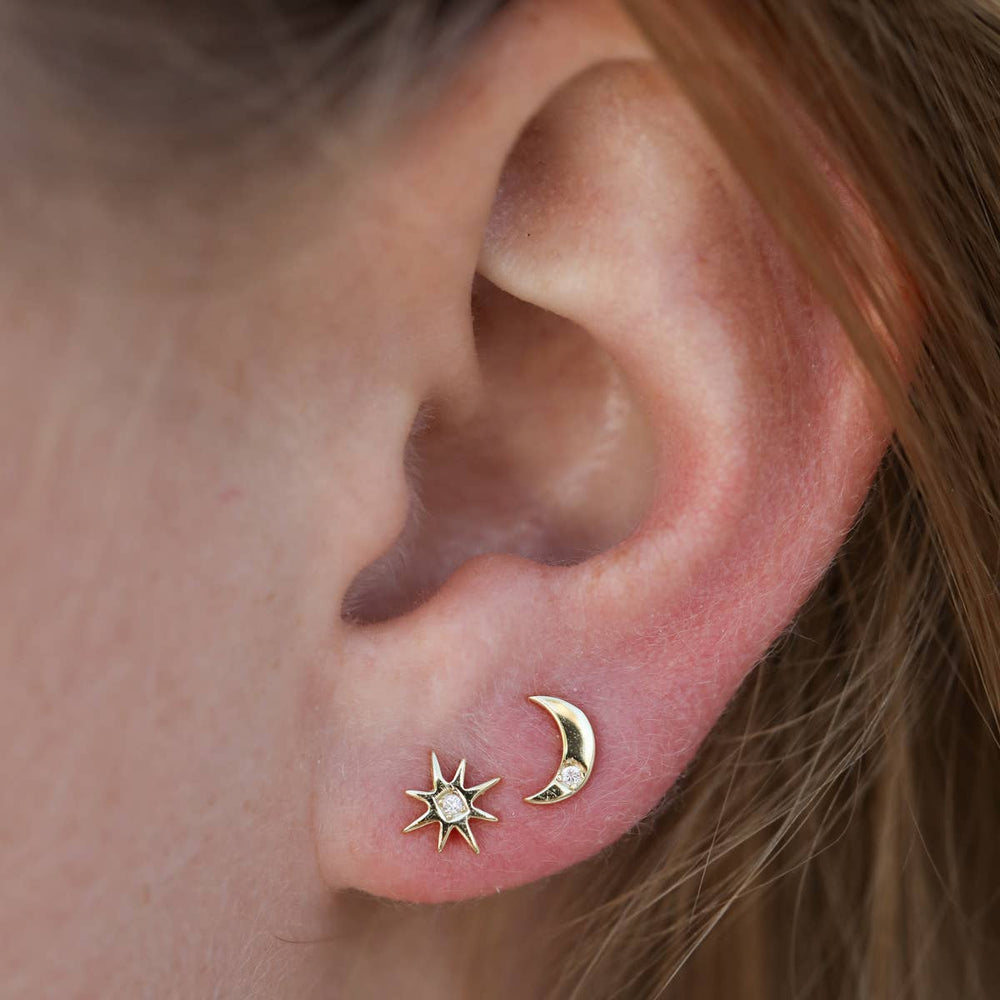 Sun + Moon Stud Earrings