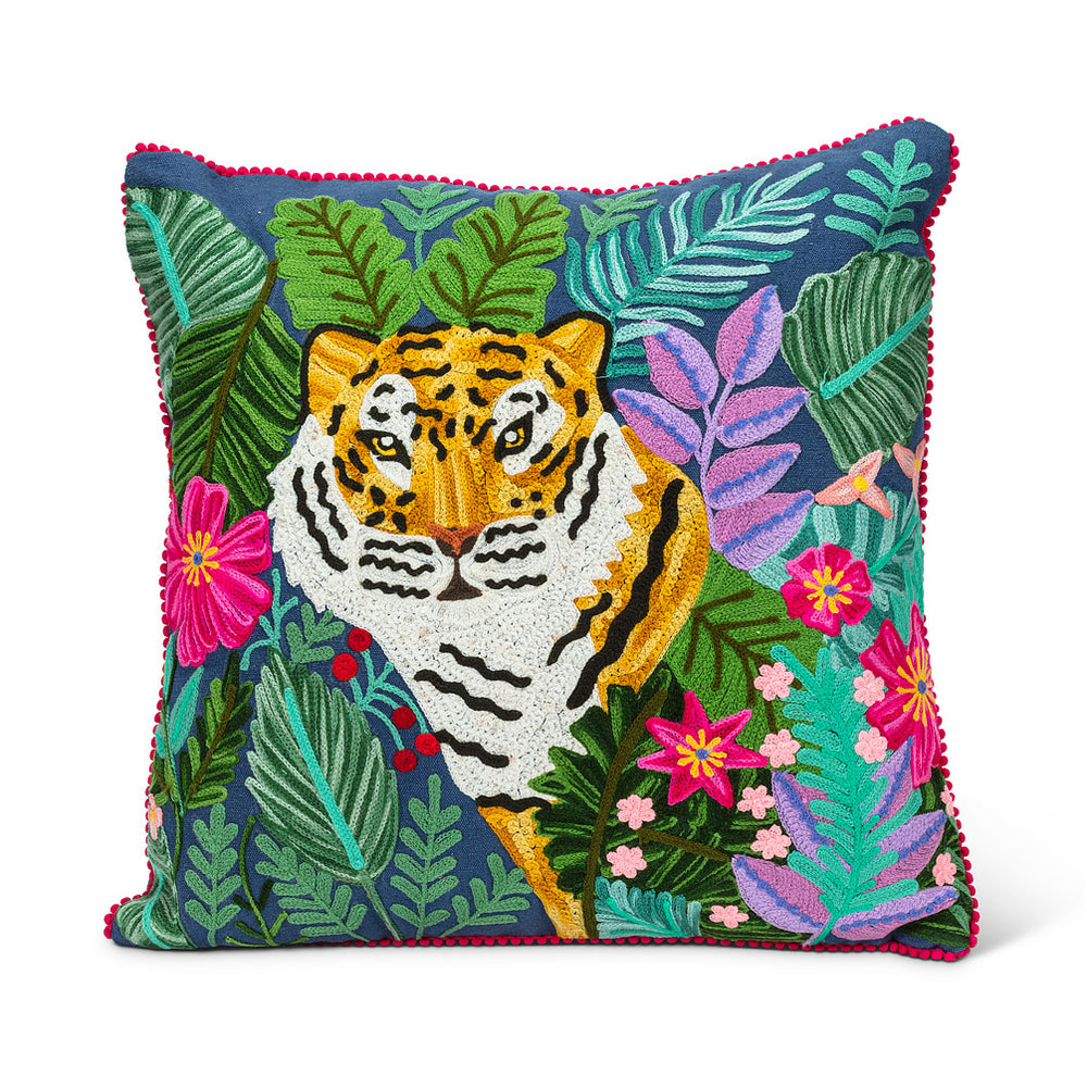 Square Tiger in the Jungle Pillow