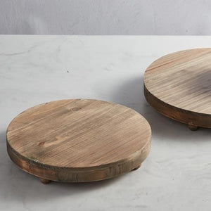 Round Footed Wooden Tray