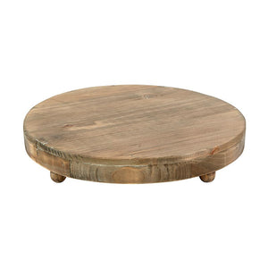 Round Footed Wooden Tray