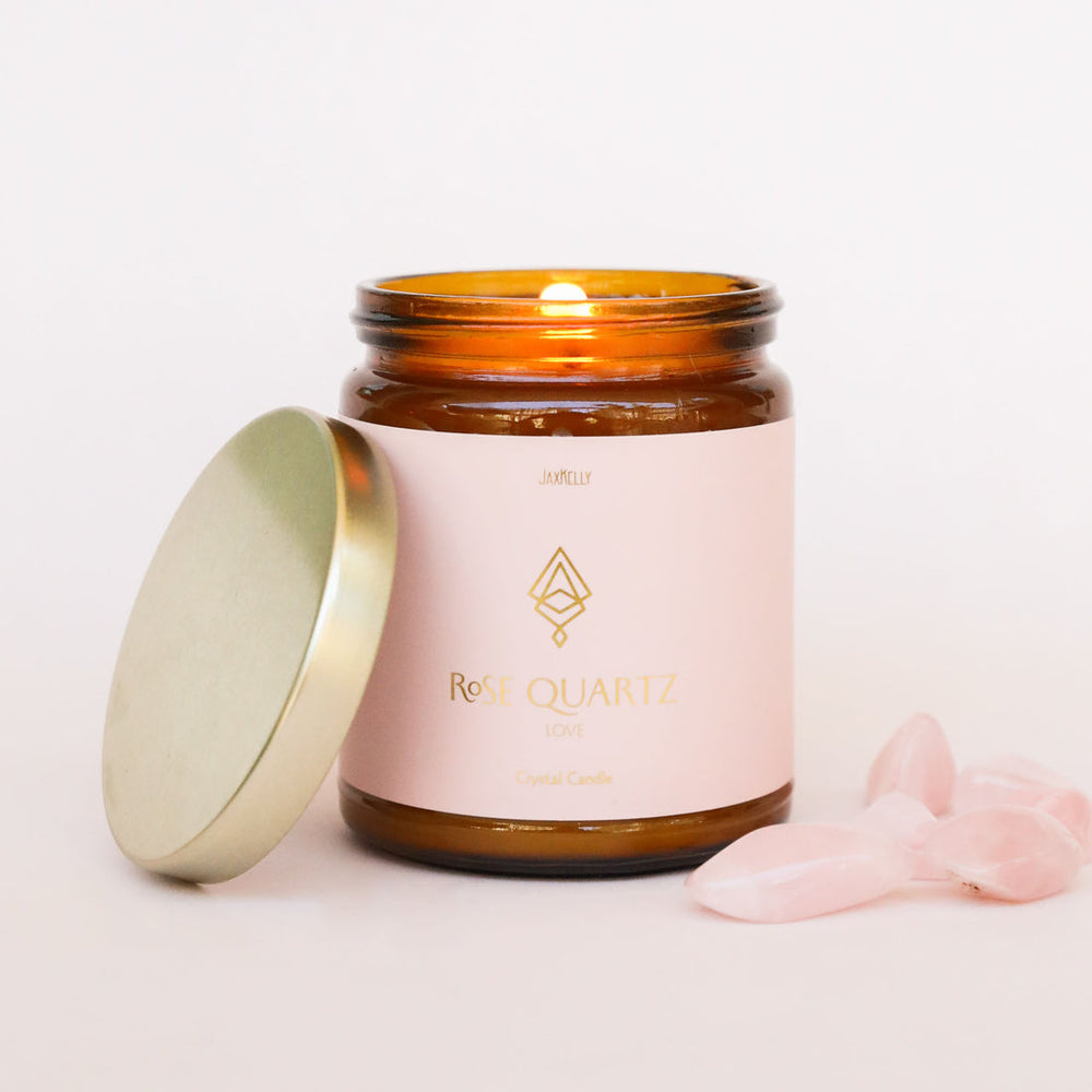 
            
                Load image into Gallery viewer, Amber Crystal Candle - Rose Quartz
            
        