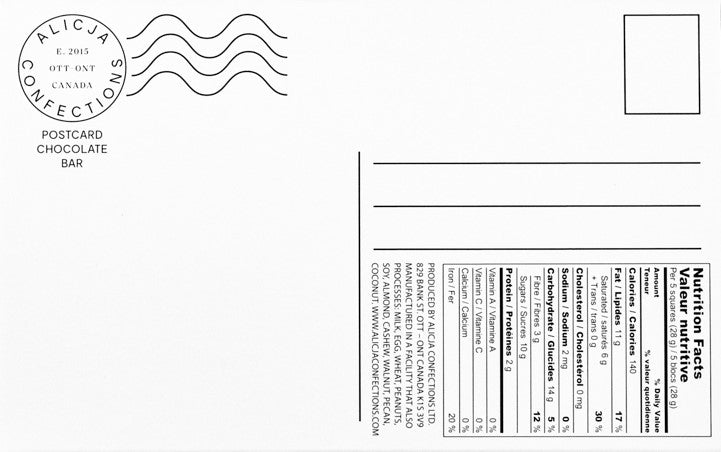 Hippy • Dark Chocolate Postcard Bar
