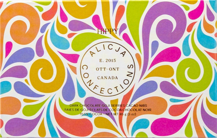 Hippy • Dark Chocolate Postcard Bar