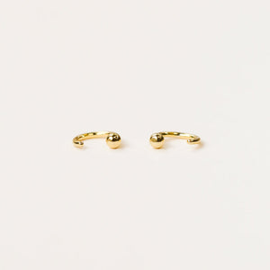 Gold Sphere Huggie Earrings