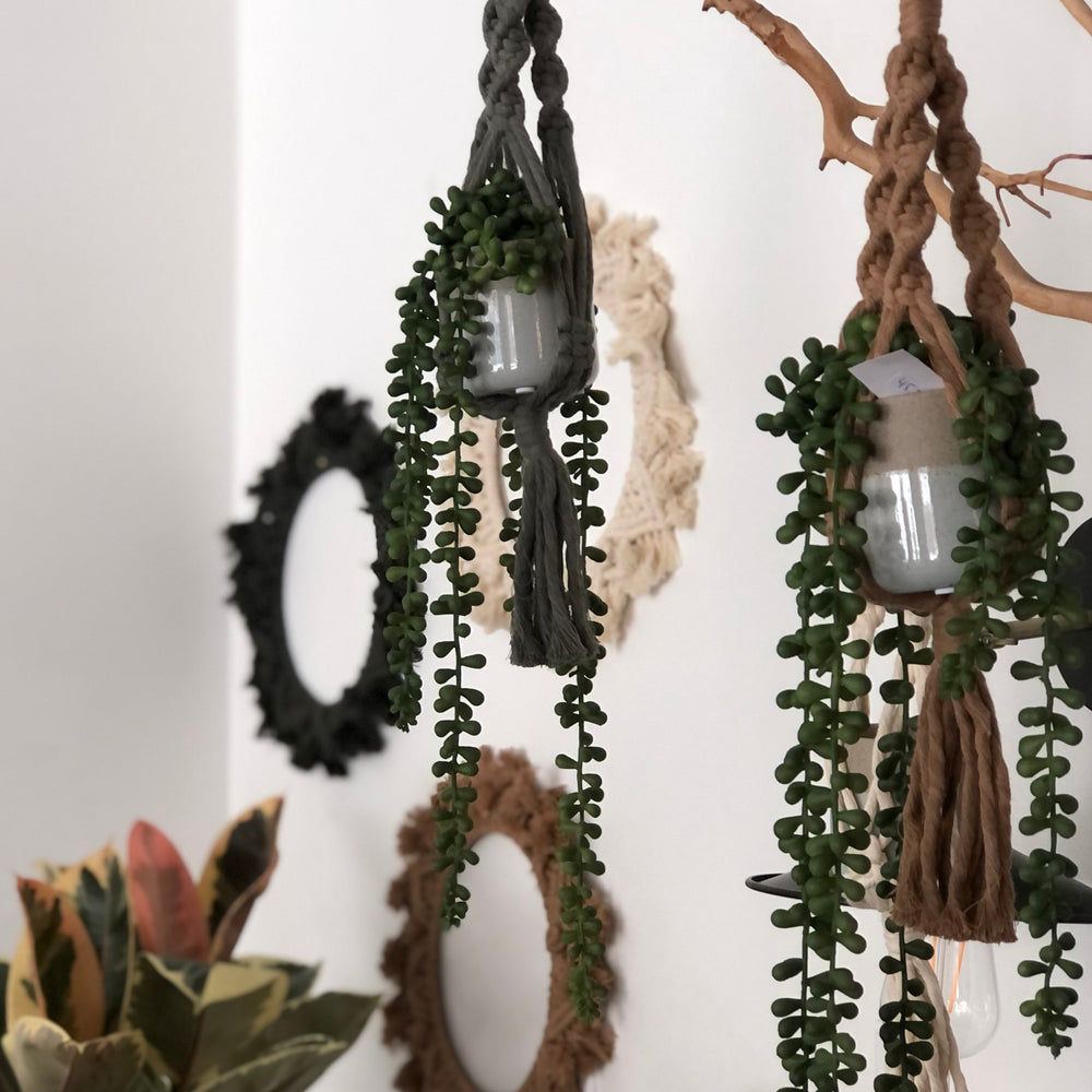 macrame spiral plant hanger Macrame Spiral Plant Hanger – Sunday Blooms