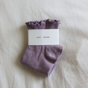 
            
                Load image into Gallery viewer, Lilac Ruffle Sock
            
        