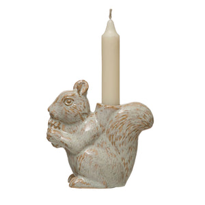 
            
                Load image into Gallery viewer, Stoneware Squirrel Taper Holder
            
        